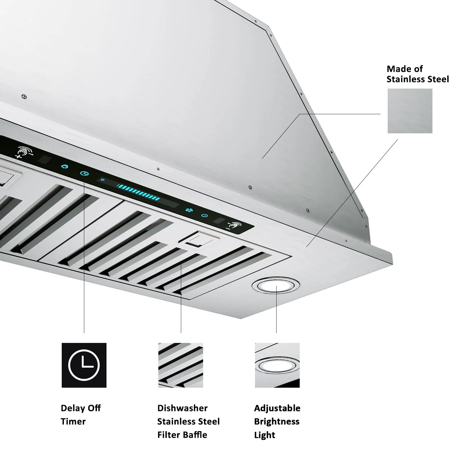 IKTCH 30 inch Built-in Range Hood 900 CFM