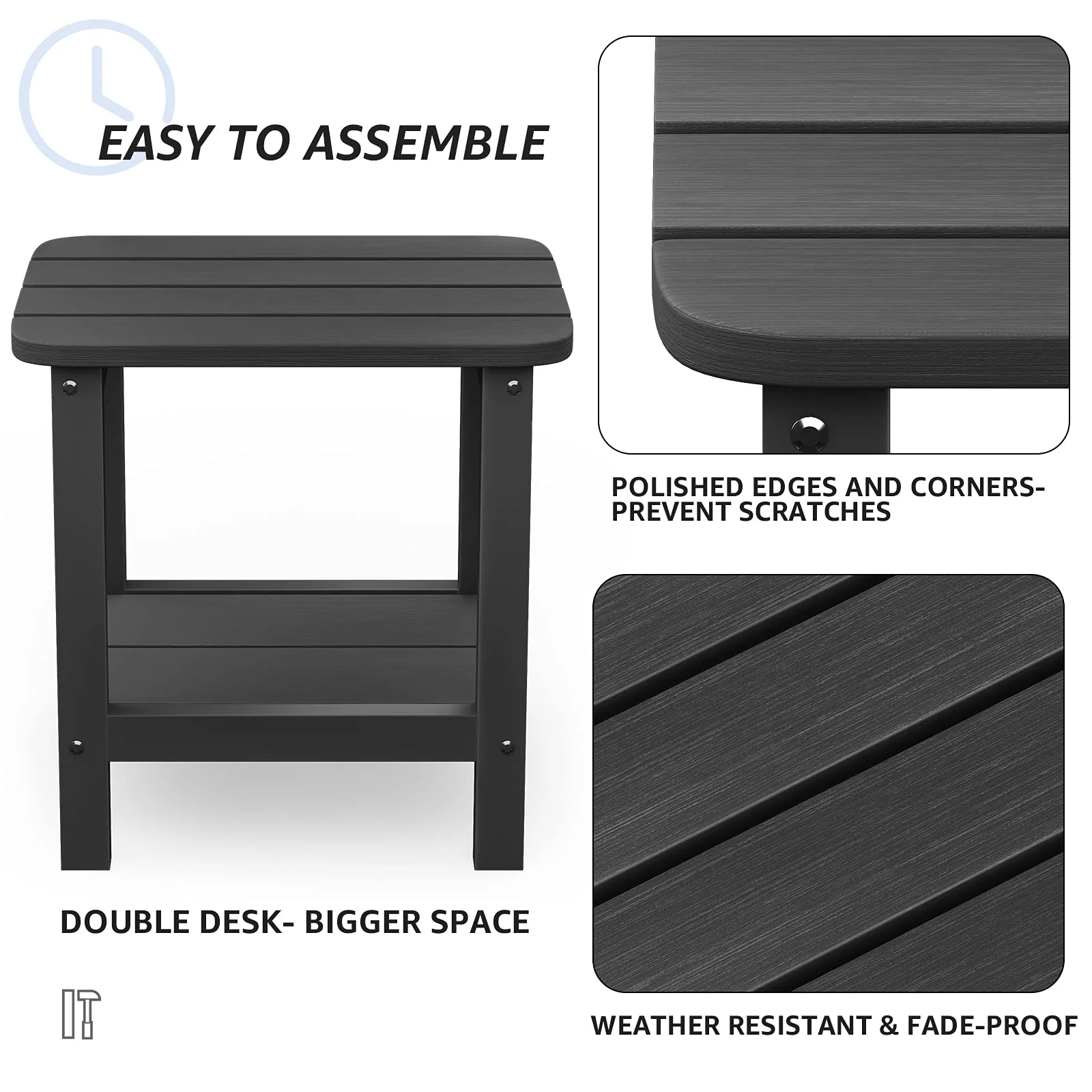 SERWALL Adirondack Table Outdoor Side Table