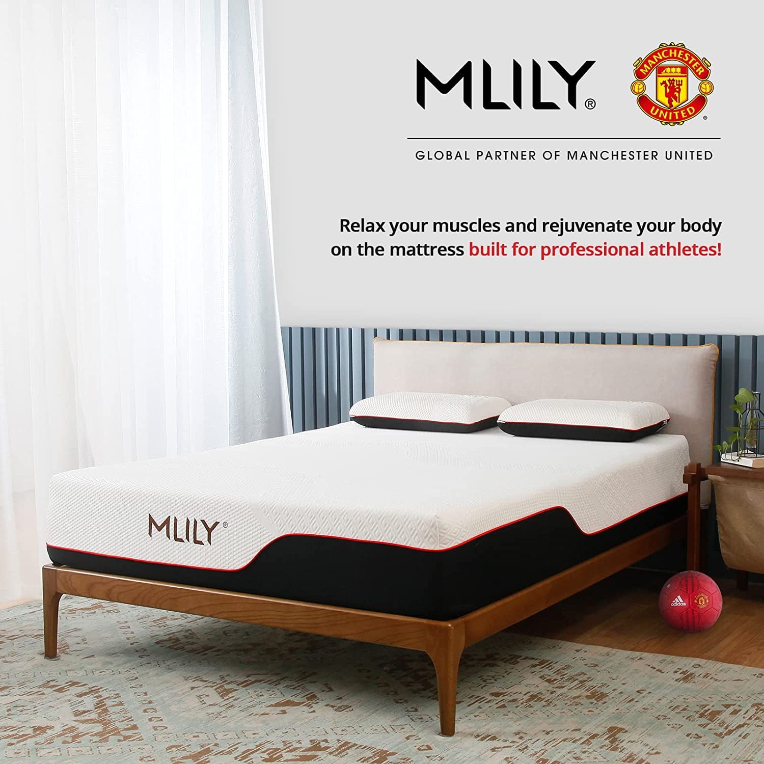 Manchester United Theatre of Dreams 12 inch Mermory Foam Mattress. Twin Size Mattress in a box.Medium Plush