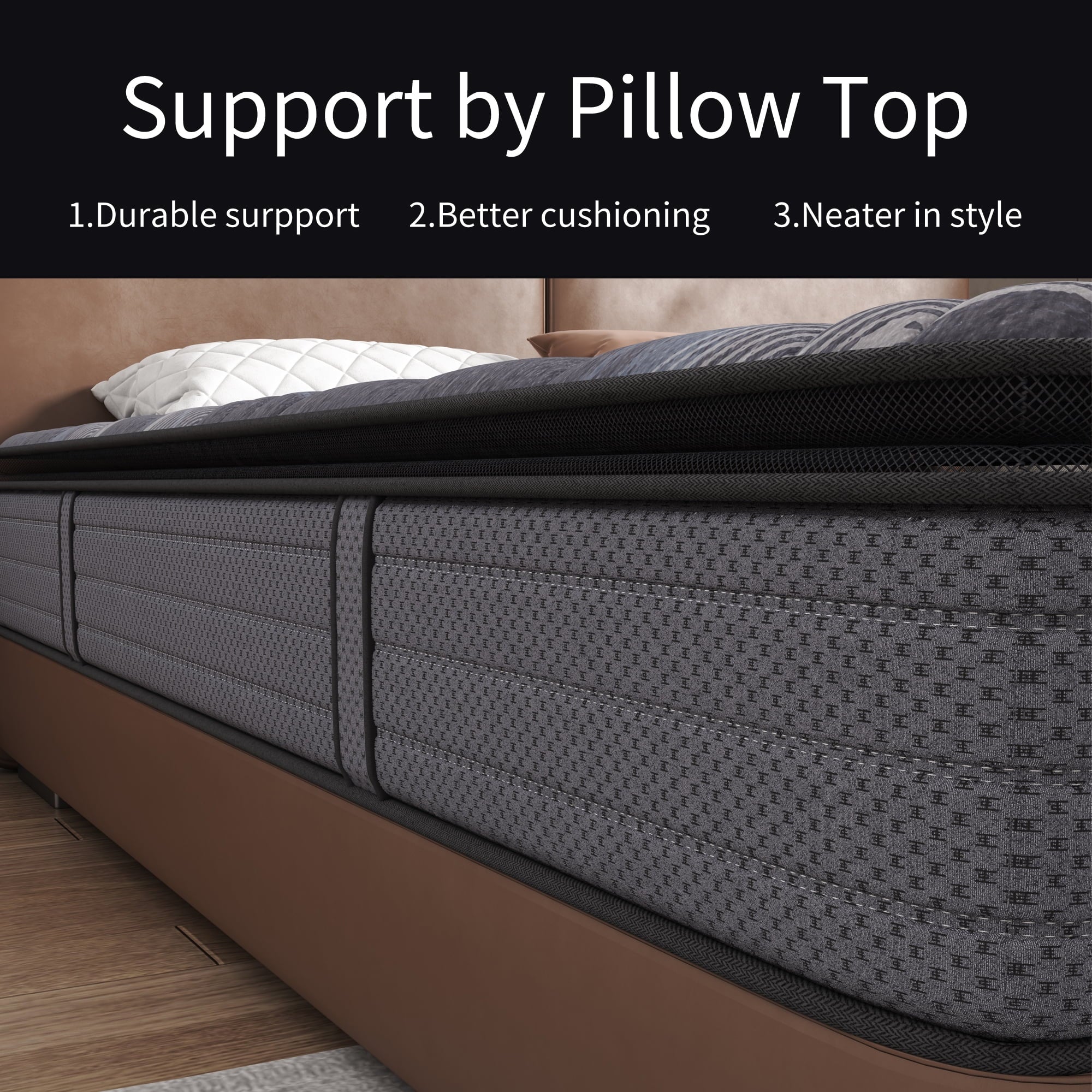 mattress in a box.NISIEN 10 Inch Hybrid Mattress. Gel Memory Foam Mattress.Individually Wrapped Pocket Coils Innerspring Mattress.100-Night Free Trial