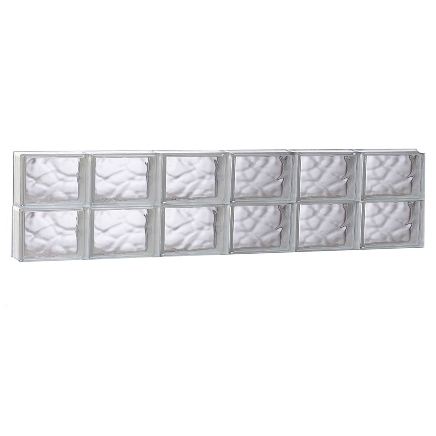 REDI2SET Wavy Glass 46.5-in x 11.5-in Frameless Replacement Glass Block Window in Clear | S4812DC