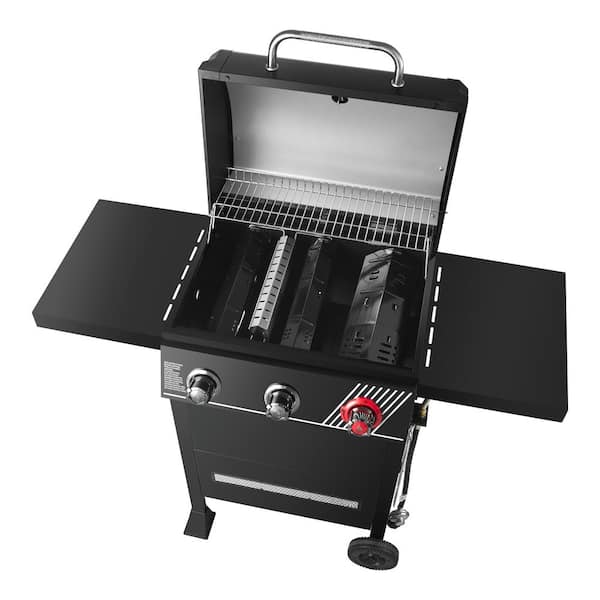 3-Burner Propane Gas Grill in Matte Black with TriVantage Multi-Functional Cooking System