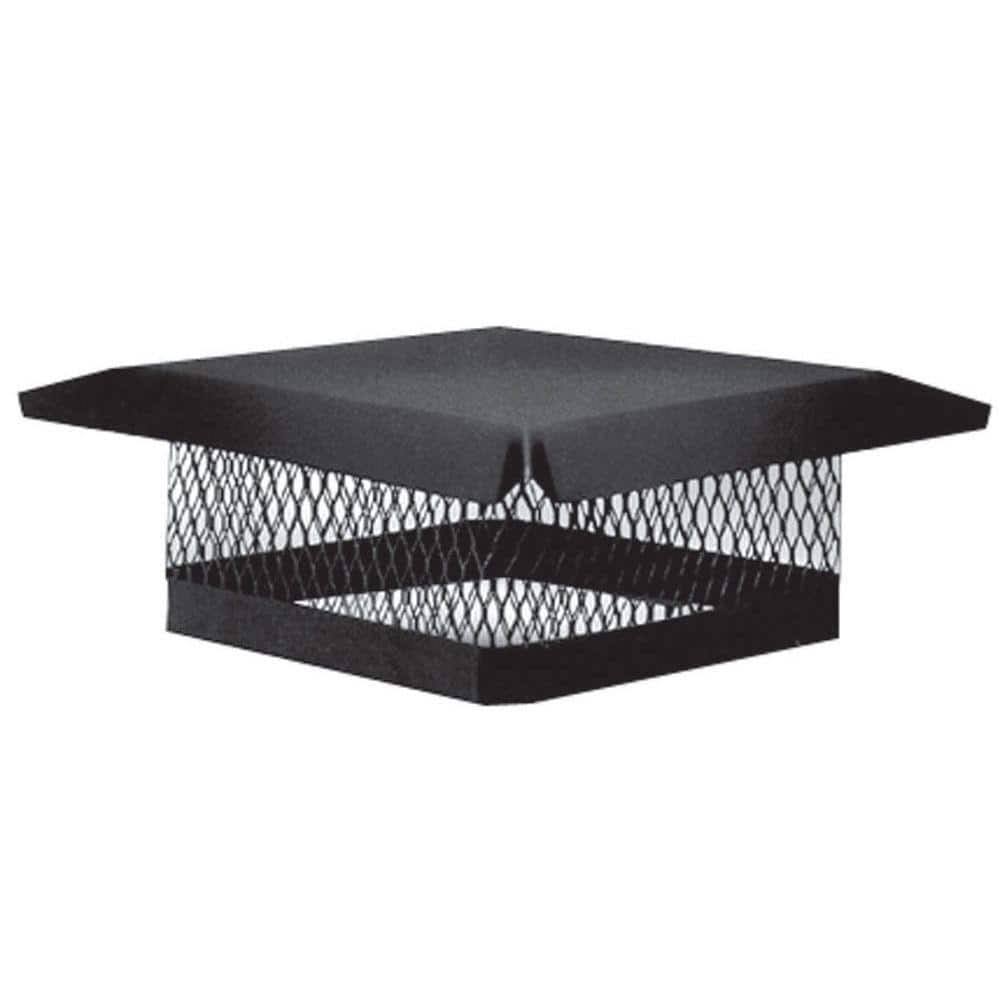 Master Flow 13 in. x 13 in. Galvanized Steel Fixed Chimney Cap in Black