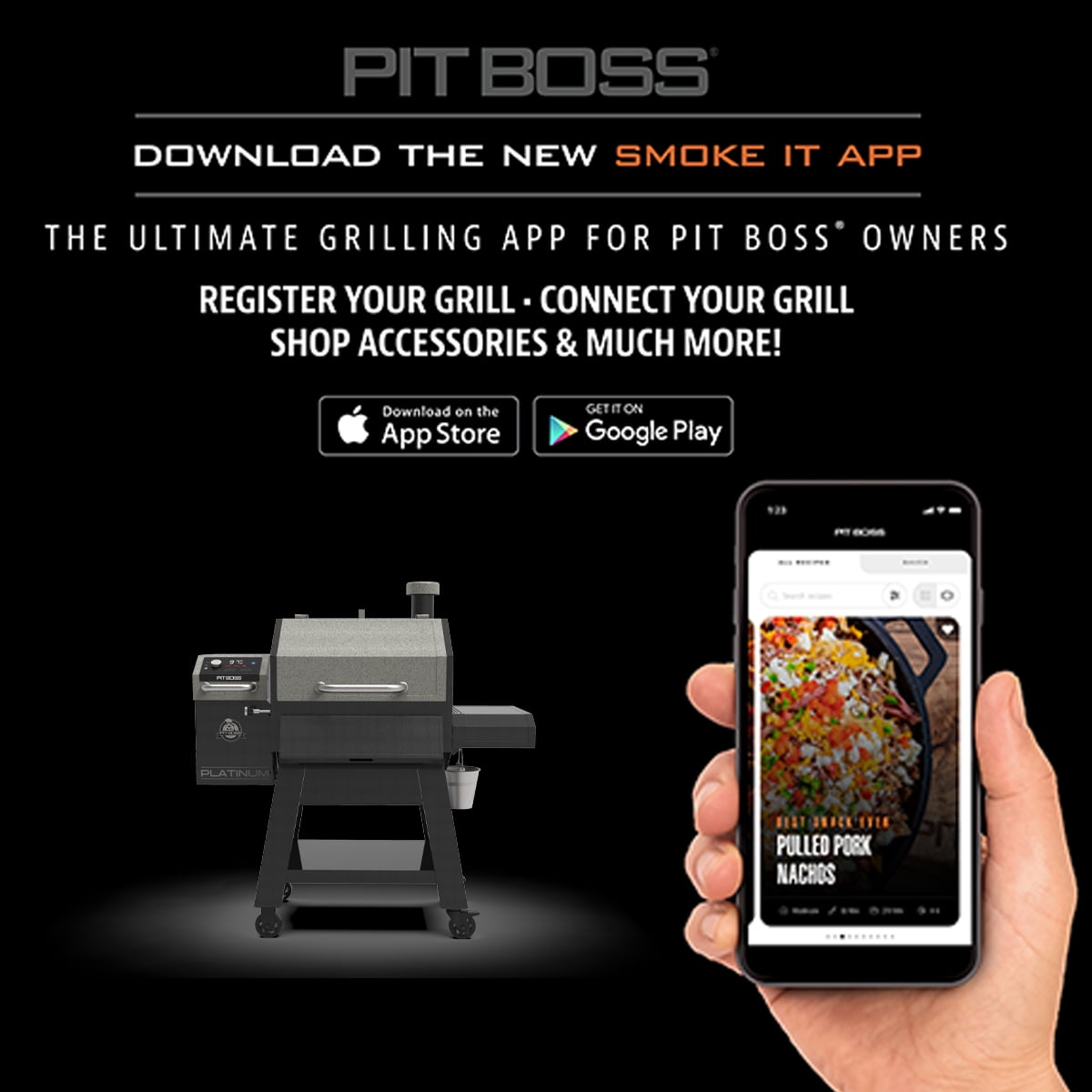 Boss Platinum Laredo 1000 Sq. in. Wi-Fi? and Bluetooth? Enabled Wood Pellet Grill and Smoker