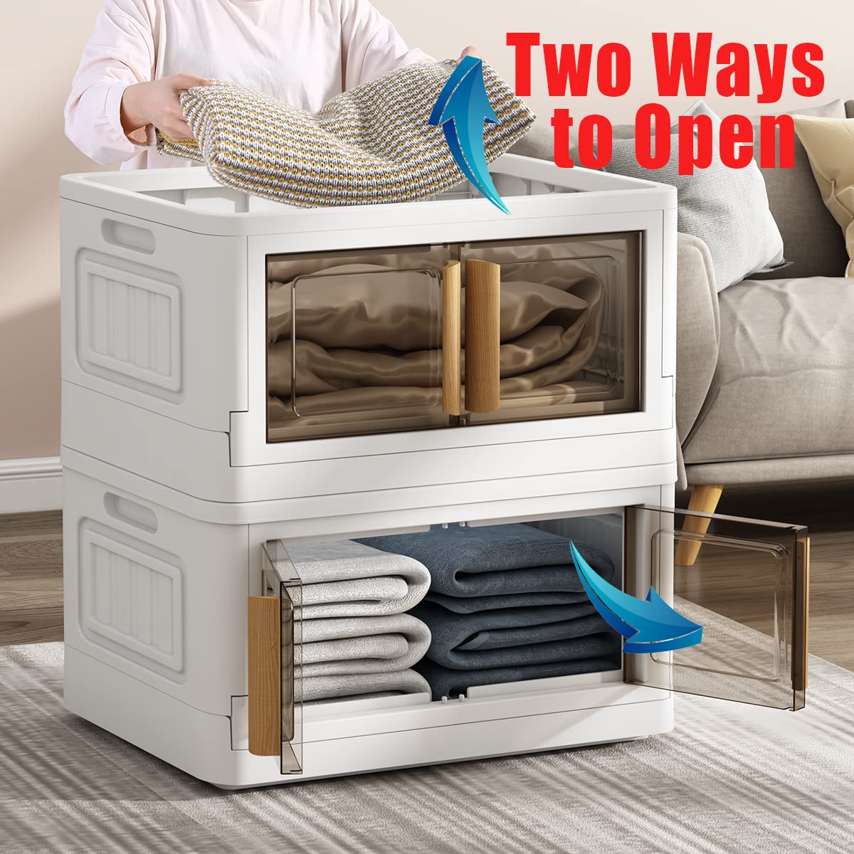 KHNR 5 Packs 78 Quart Plastic Storage Bin with lids