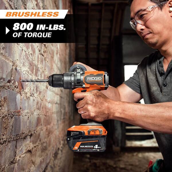 18V Brushless Cordless 4-Tool Combo Kit with (1) 4.0 Ah and (1) 2.0 Ah MAX Output Batteries. 18V Charger. and Tool Bag