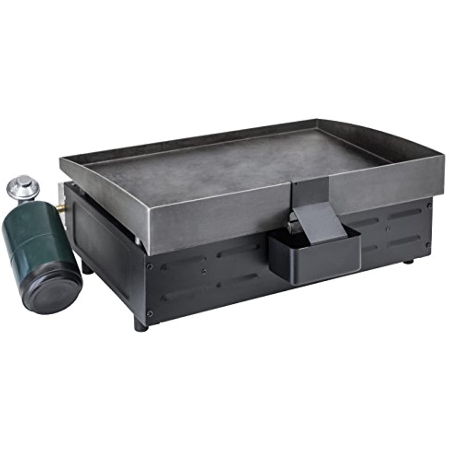 1666 Heavy Duty Flat Top Grill Station for Kitchen. Camp. Outdoor. Tailgating. Tabletop. Countertop Stainless Steel Griddle with Knobs & Ignition. 22 Inch. Black. Propane