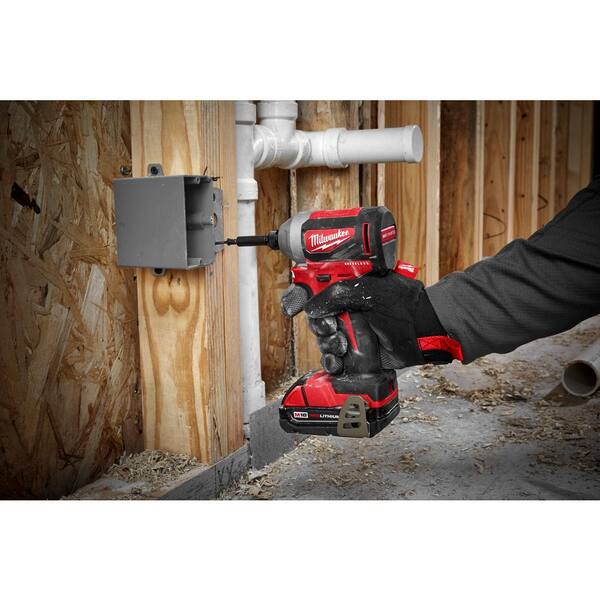 M18 18V Lithium-Ion Brushless Cordless 1/4 in. Impact Driver Kit with Two 2.0 Ah Batteries. Charger and Soft Case