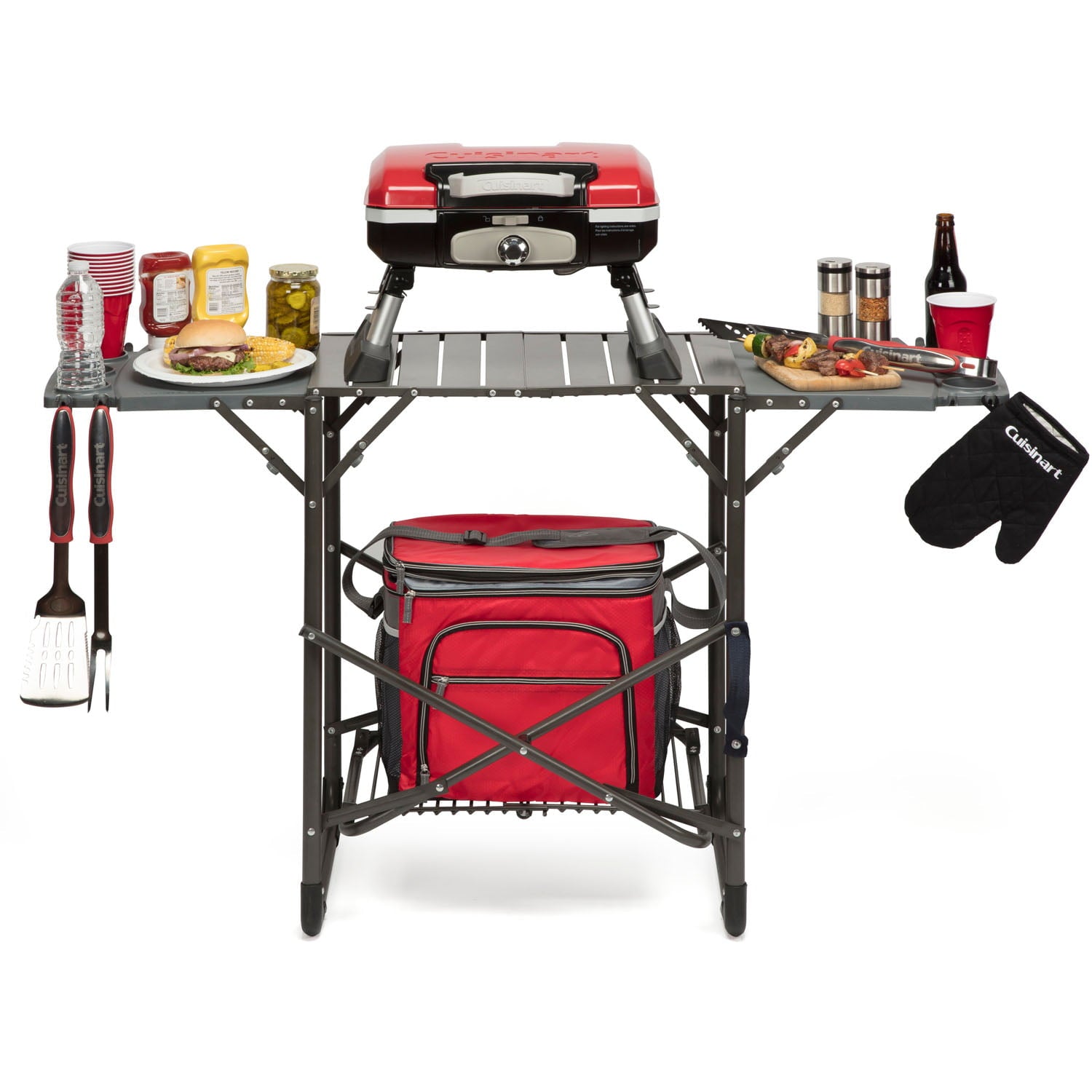 Aluminum Grill Stand with Adjustable Shelf