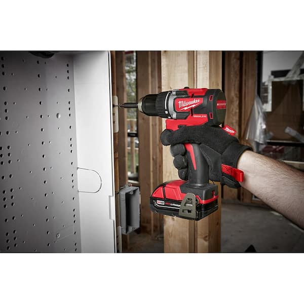 M18 18-Volt Lithium-Ion Brushless Cordless 1/2 in. Compact Drill/Driver with (1) 2.0 Ah Battery. Charger and Tool Bag
