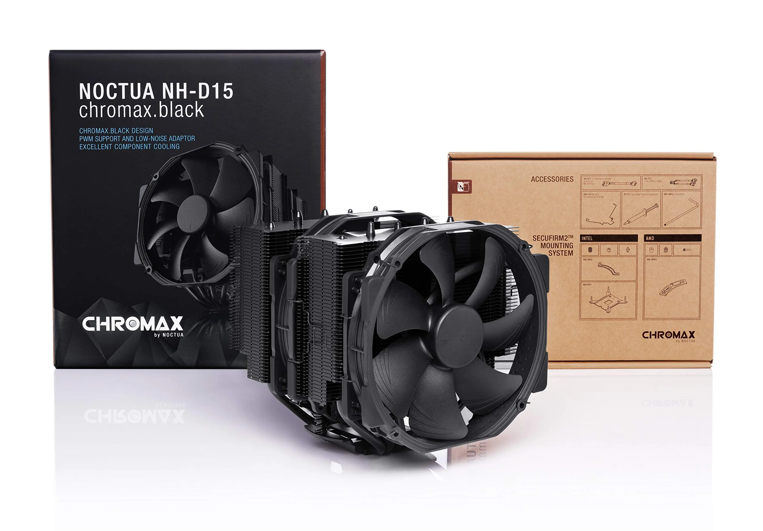 Noctua NH-D15 chromax.Black. Dual-Tower CPU Cooler
