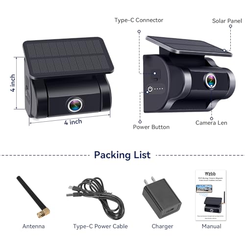 WZBB 1080P Solar Wireless Backup Camera Magnetic