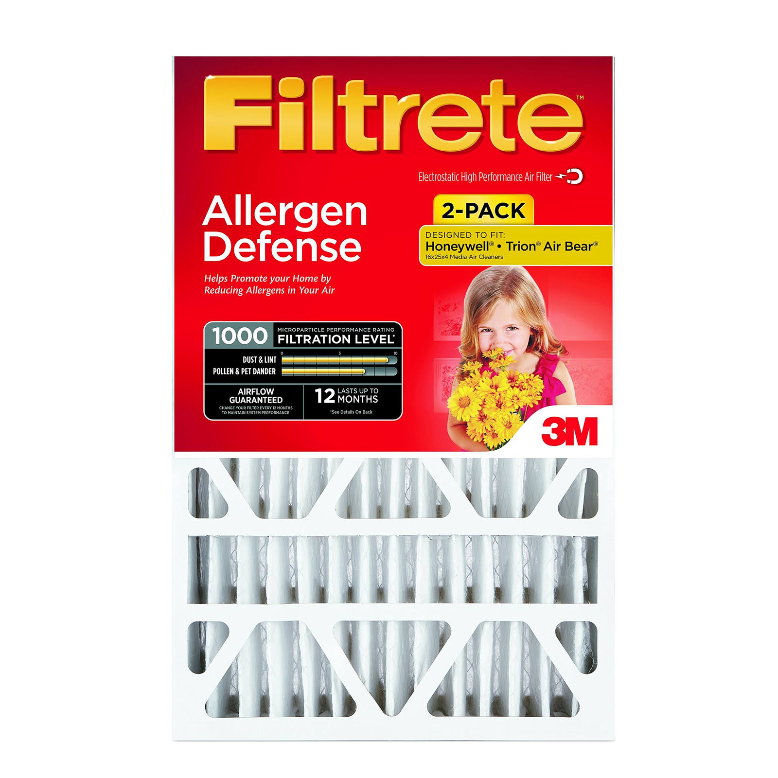3M Filtrete 16 in. W x 25 in. L x 4 in. D Air Filter,