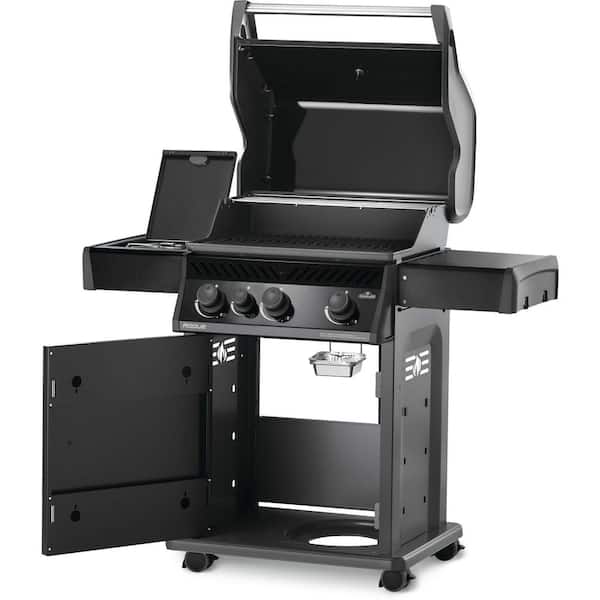 Rogue 3-Burner Propane Gas Grill with Range Side Burner in Black