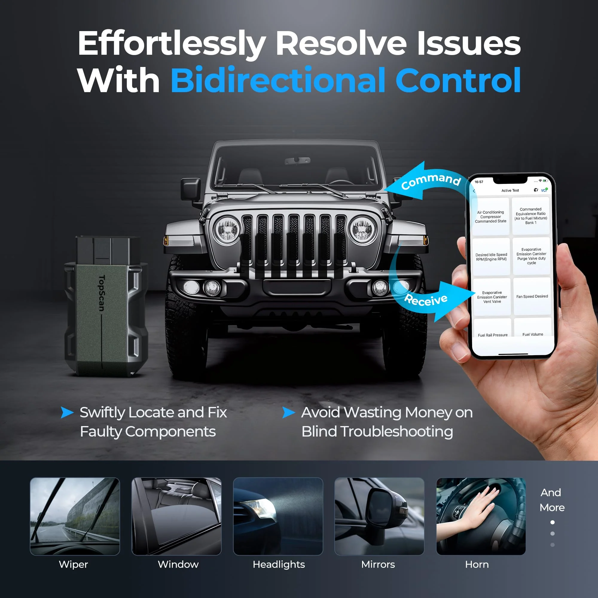 TOPDON TopScan Scanner Bluetooth. Bi-Directional Scanner