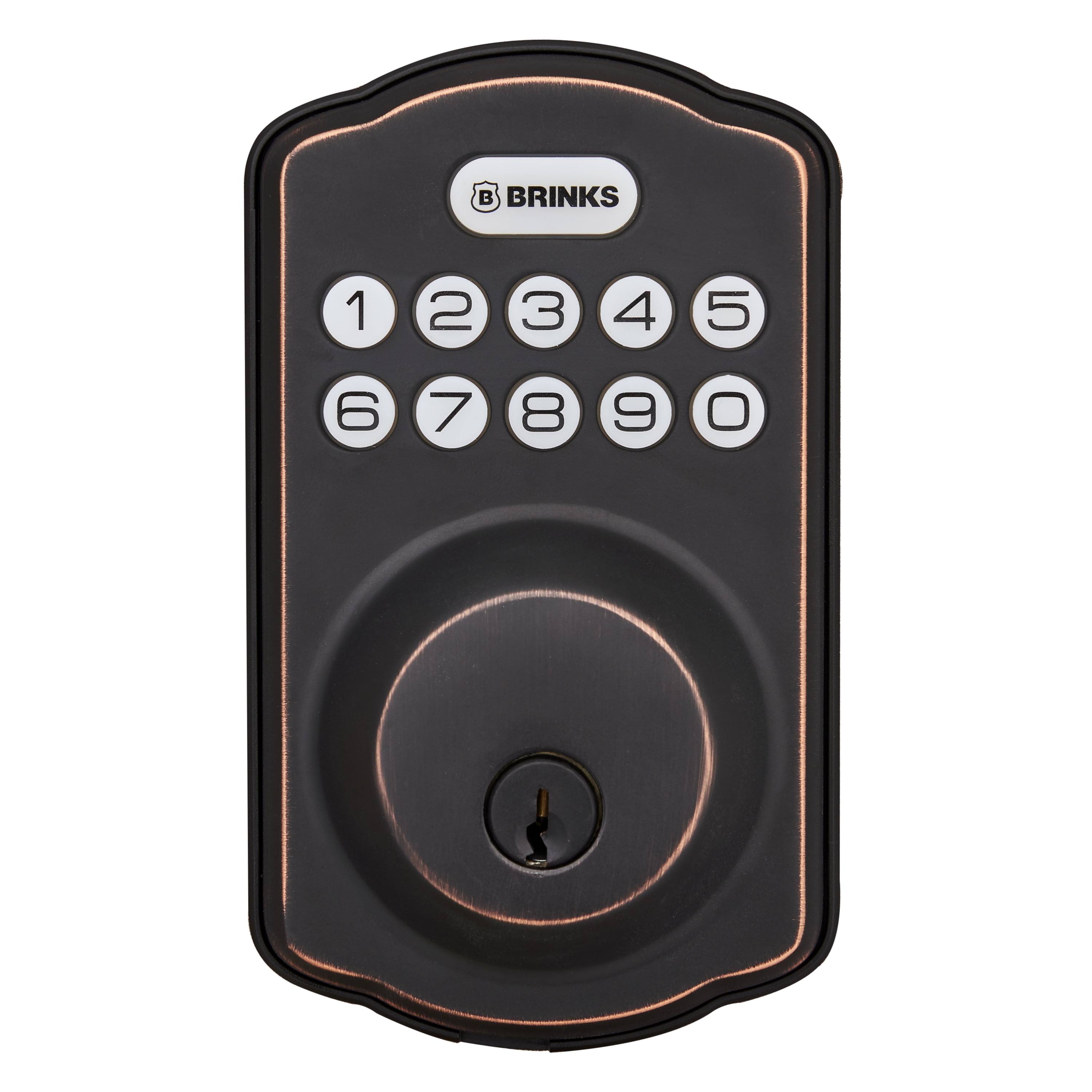 Brinks, Keyed Entry Electronic Deadbolt, Tuscan Bronze Finish