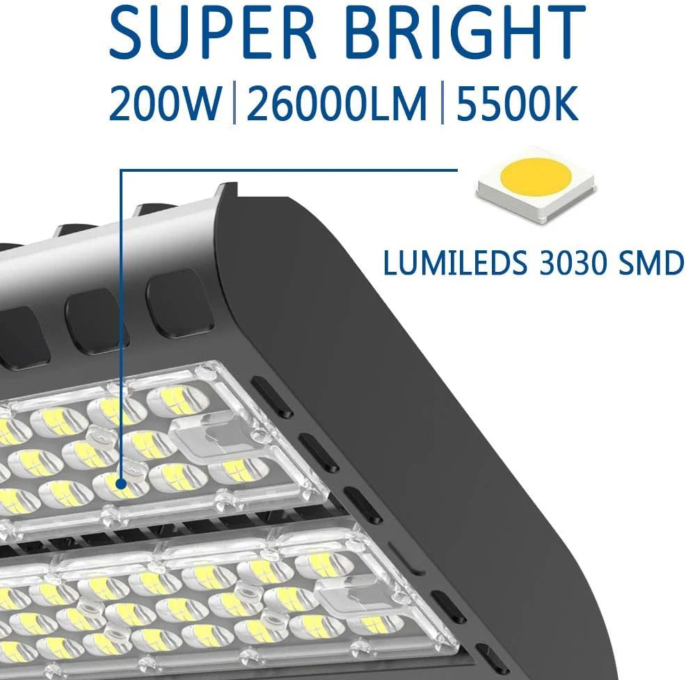 LEDMO LED Parking Lot Light 200W. Commercial Outdoor Area Lighting