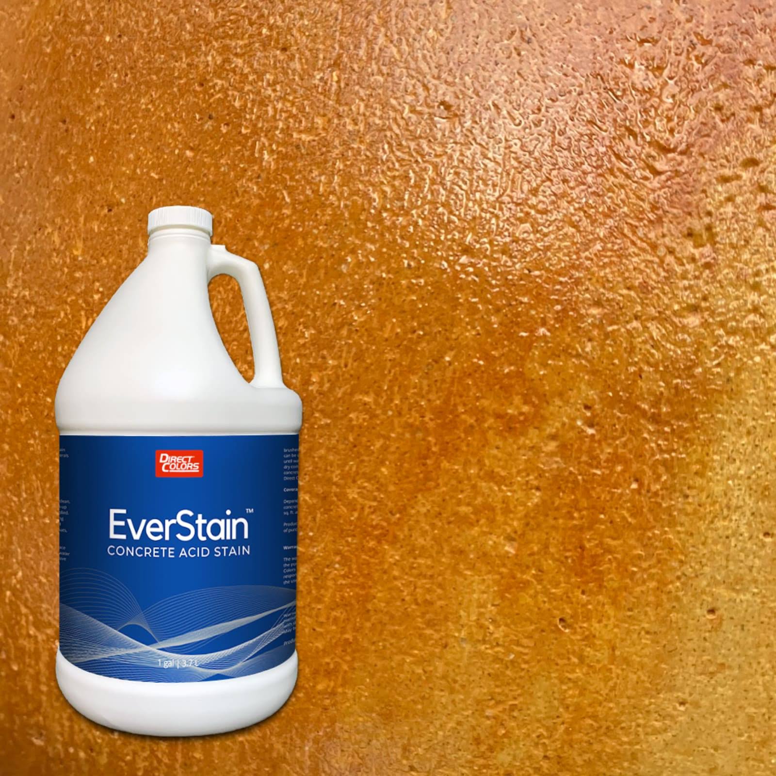 Direct Colors EverStain Concrete Acid Stain Desert Amber Semi-Transparent Concrete Etching Stain Ready-to-Use (1-Gallon) in Yellow | DC-CAS-DAM-1GAL