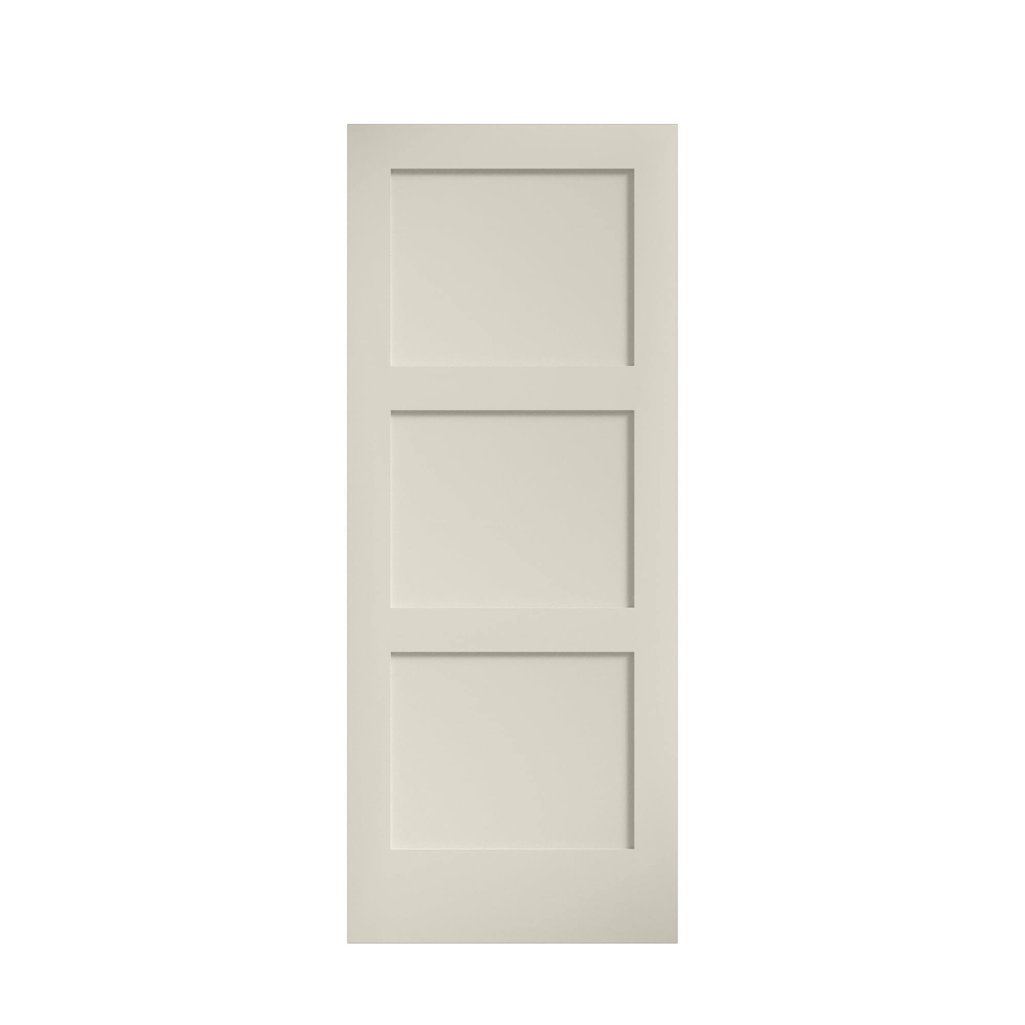 EightDoors 24 in. x 80 in. x 1-3/8 in. Solid Wood Shaker White Primed 3-Panel Equal Core Interior Door Slab