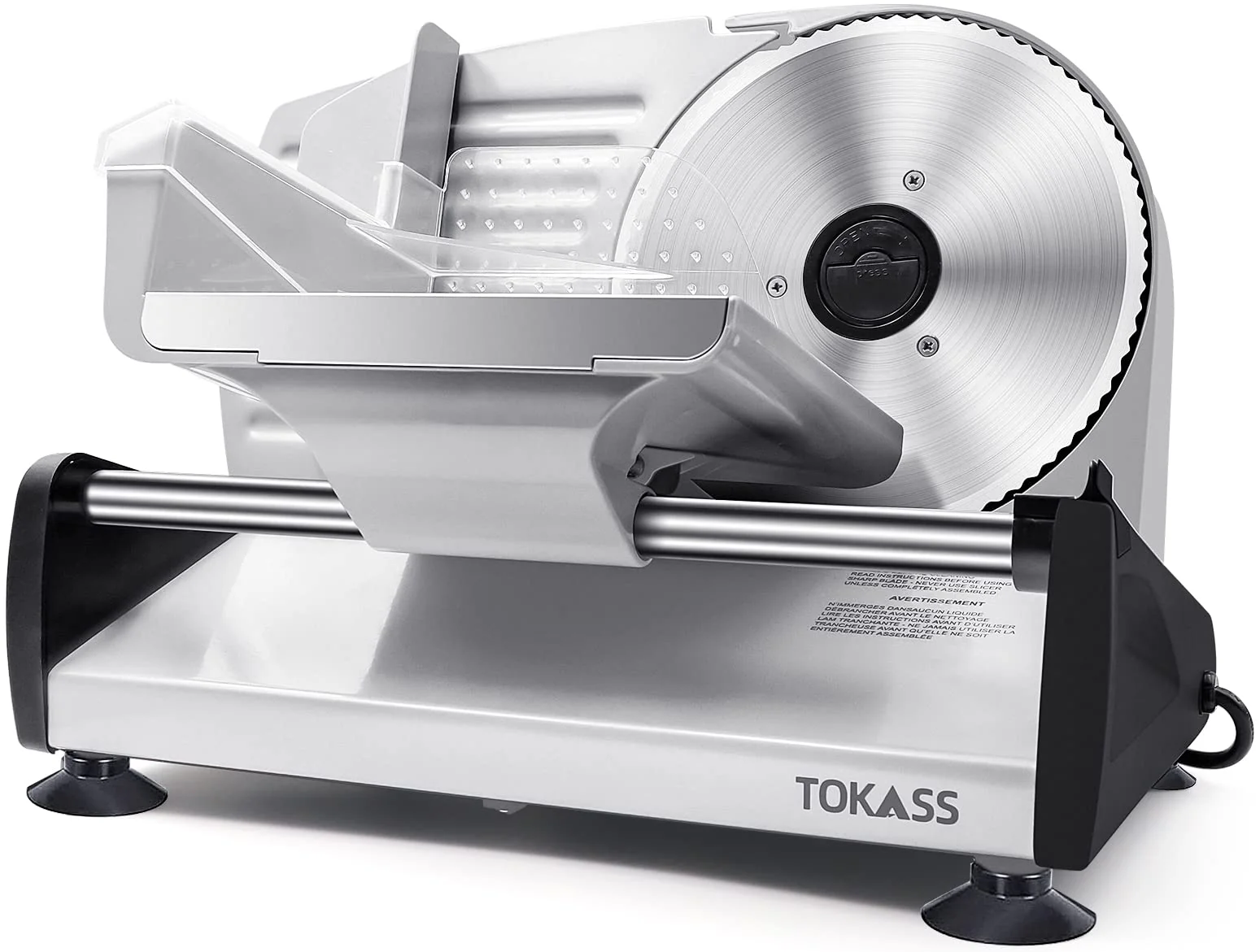 TOKASS Electric Deli Food Slicer with 7.5'' Stainless Steel Blade