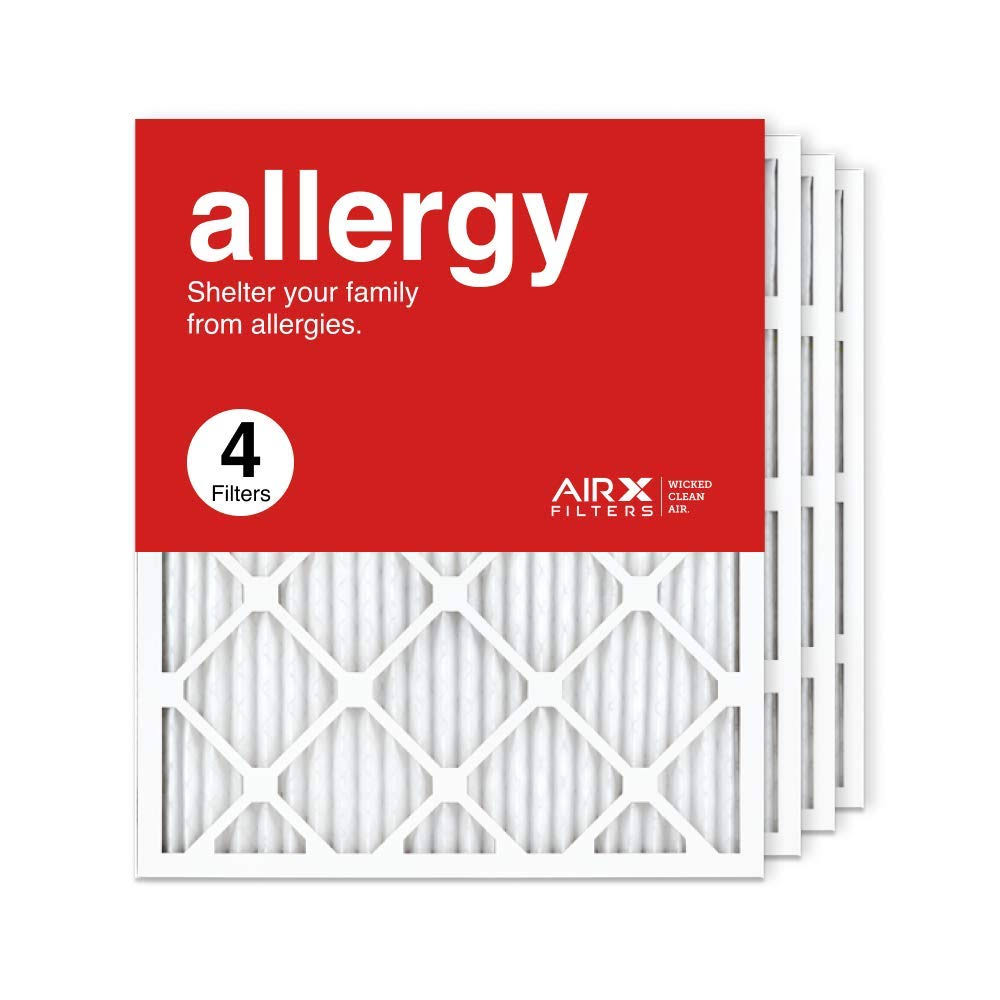 AIRx Filters 20x25x1 Air Filter MERV 11 Pleated HVAC AC Furnace Air Filter, Allergy 4-Pack, Made in The USA, White