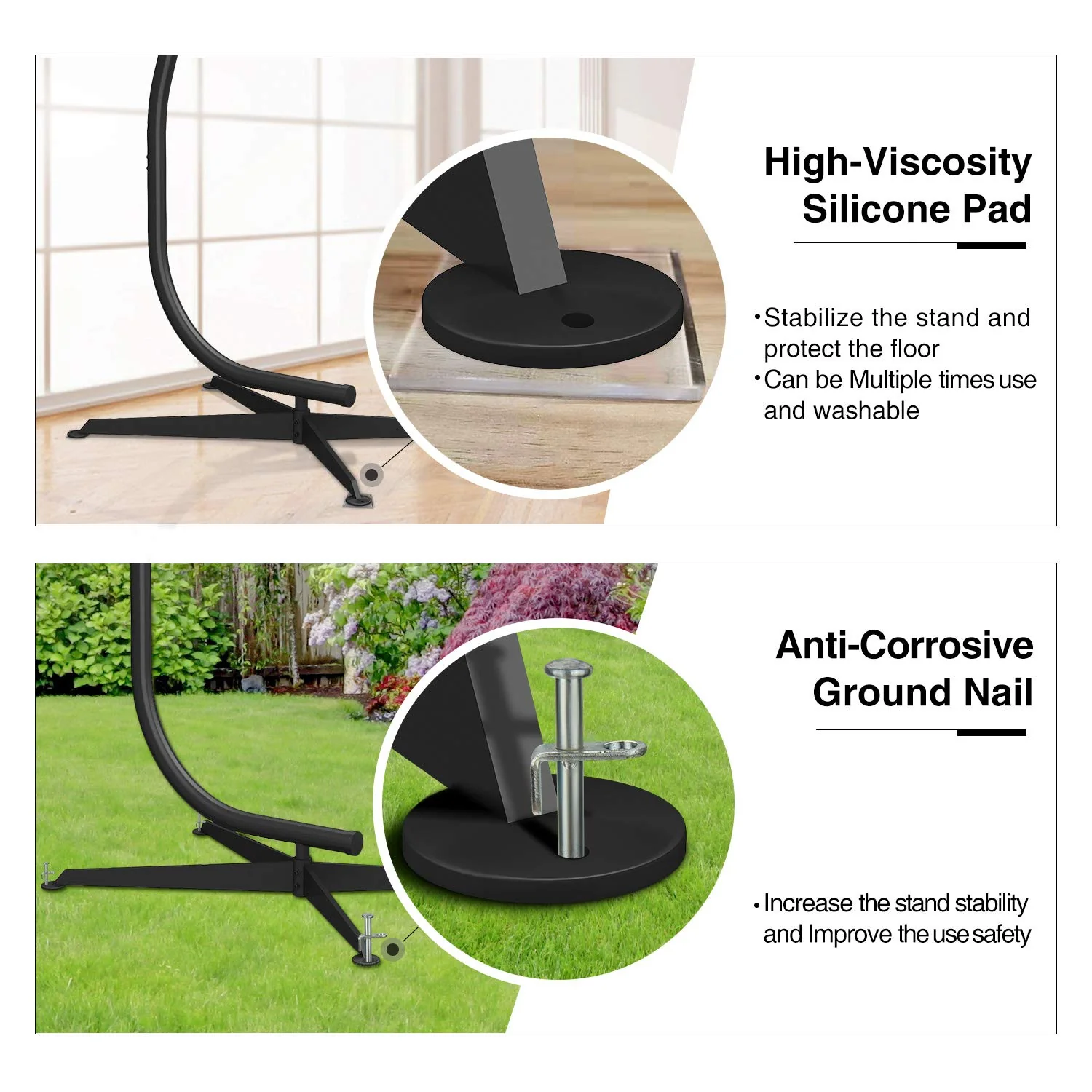 GREENSTELL Hammock Swing Stand with Buckle and Spring Hook