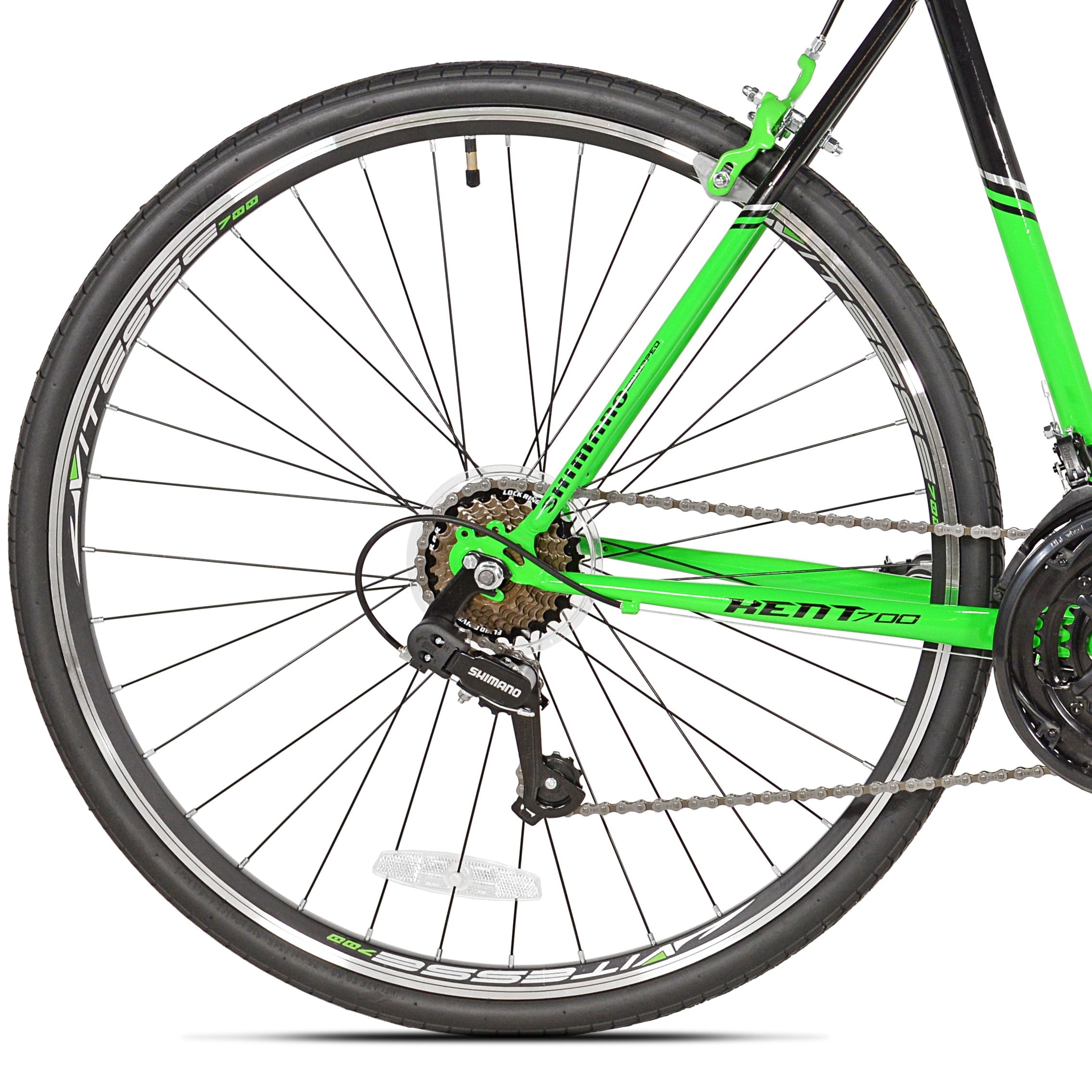700c RoadTech Men's Bike. Black/Green