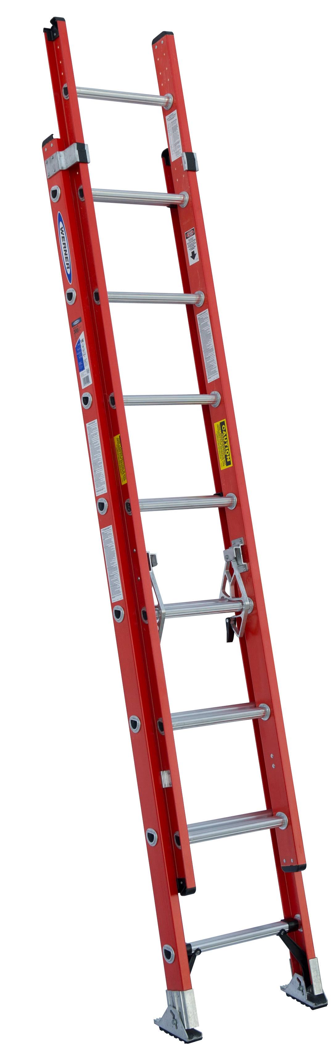 Werner D6216-2 Extension Ladder, Fiberglass, 16 ft. , Type iA