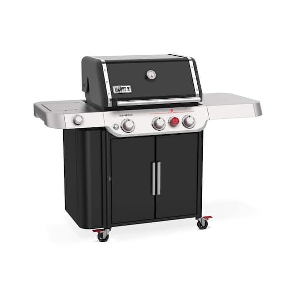 Genesis E-335 3-Burner Propane Gas Grill in Black with Side Burner