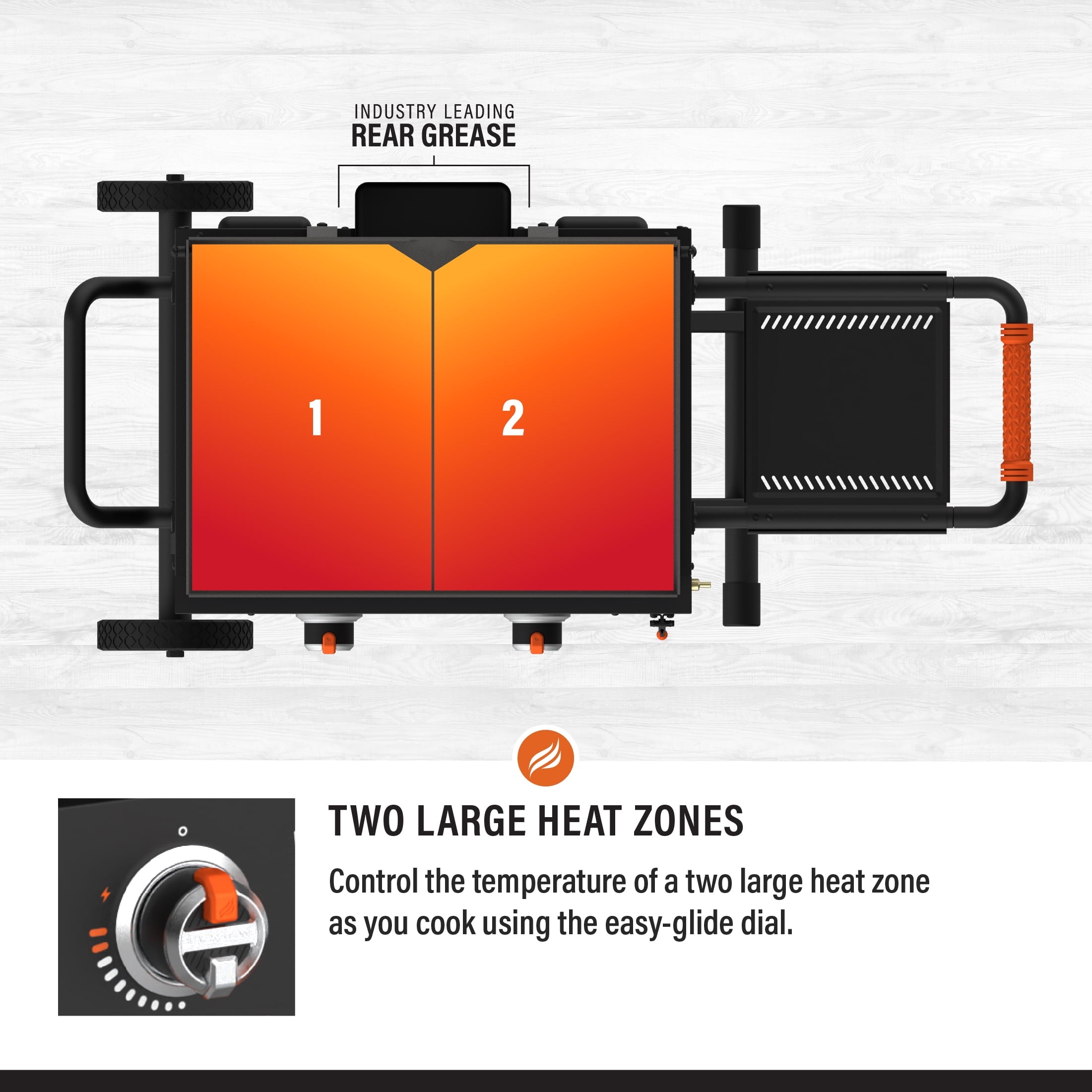 on the Go 2-Burner 22 Scissor Cart Griddle with Hood Propane