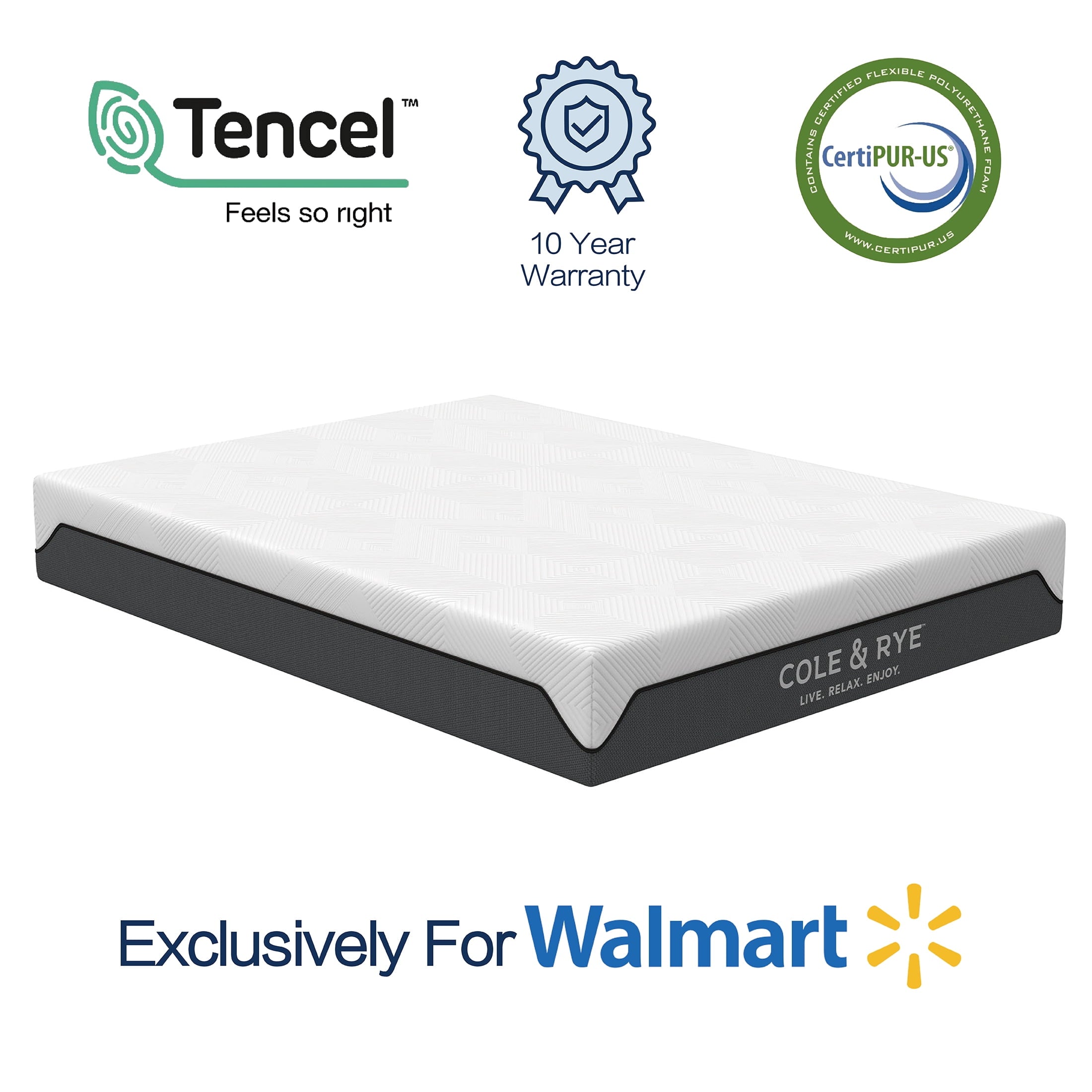 & Rye Spirit 12 Medium Plush Hybrid of Gel Memory Foam and Spring Mattress. Queen