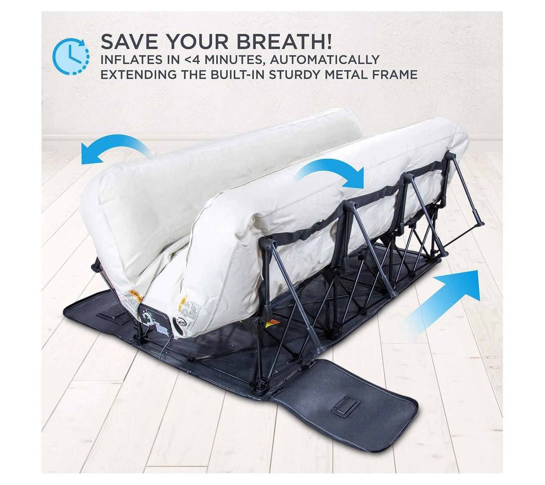 Ivation EZ-Bed Queen Air Mattress with Built in Pump. Deflate Defender Technology Inflatable Mattress - MadeInUSA