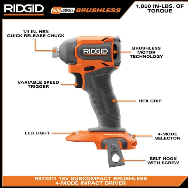 18V SubCompact Brushless 2-Tool Combo Kit with Drill/Driver. Impact Driver. (2) 2.0 Ah Batteries. Charger. and Tool Bag