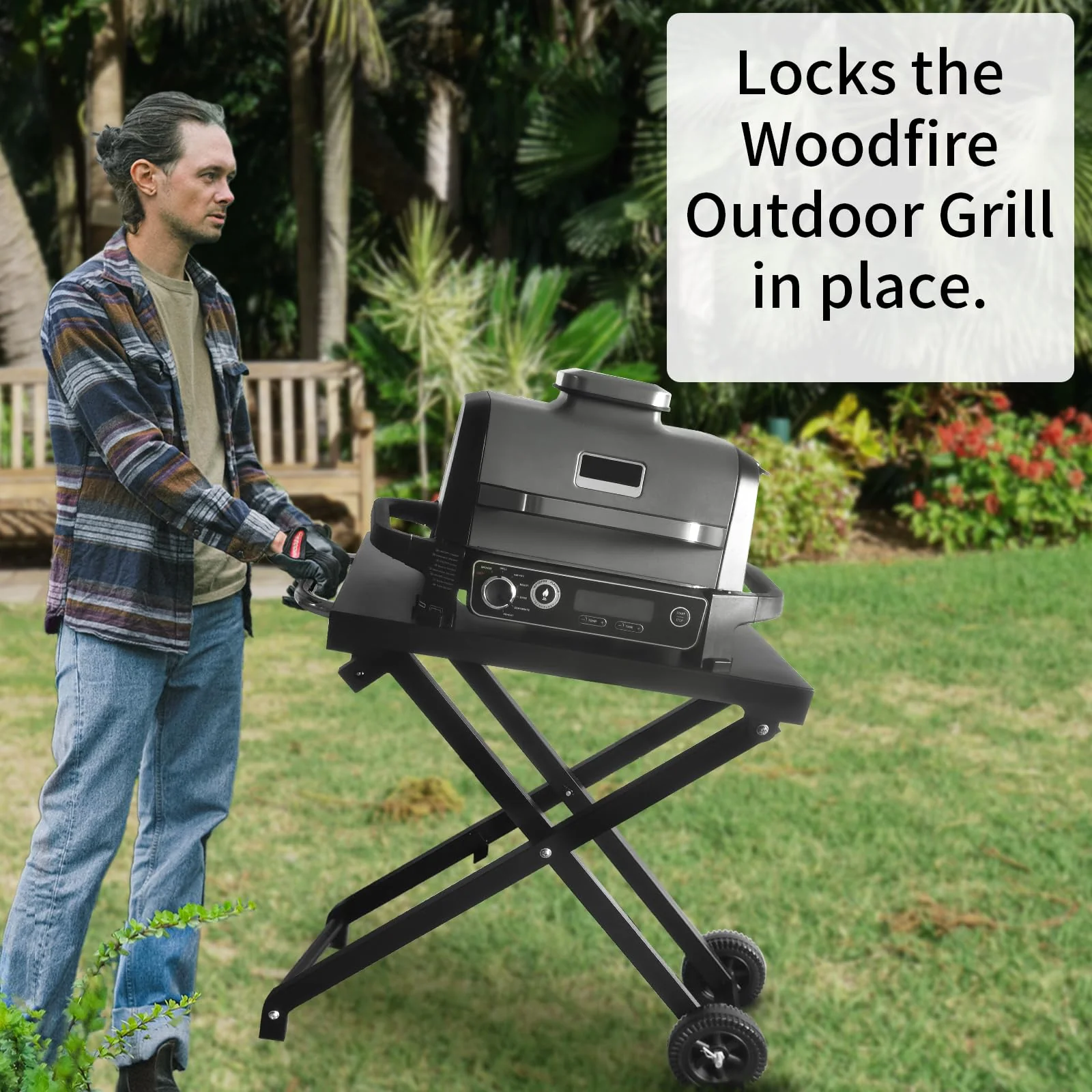 BSARTE METAL Collapsible Grill Stand Fits Ninja Outdoor XSKSTAND