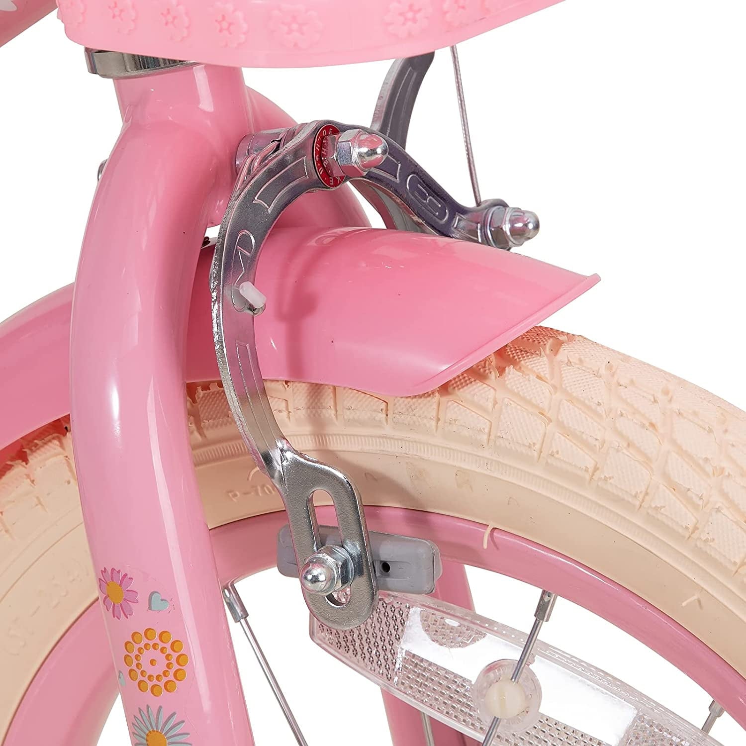 Little Daisy 12 Inch Kids Bike for 2 3 4 Years Girls with Training Wheels Princess Kids Bicycle with Basket Bike Streamers Toddler Cycle Bikes Pink