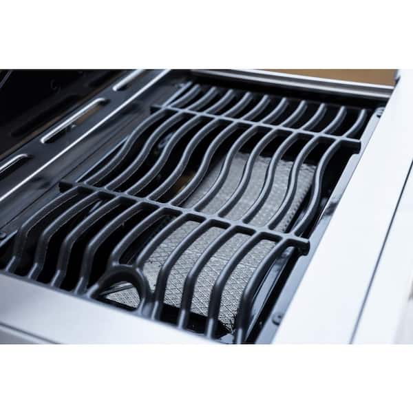 Deluxe 6-Burner Natural Gas Grill in Black with Ceramic Searing Side Burner and Gourmet Plus Cooking System