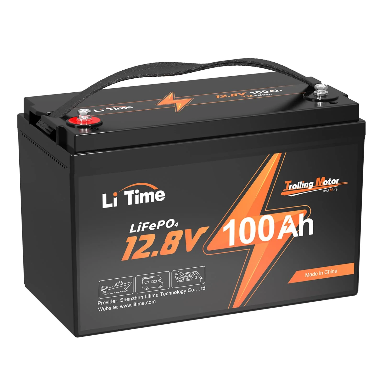 LiTime 12V 100Ah TM LiFePO4 Lithium Battery Built in 100A BMS-Instock