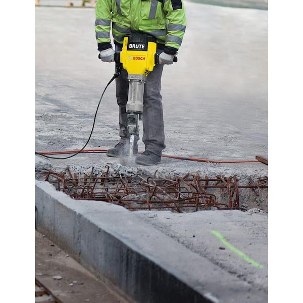 Brute 15 Amp 1-1/8 in. Corded Concrete Portable Electric Hex Breaker Hammer Kit with Cart and 2 Chisels