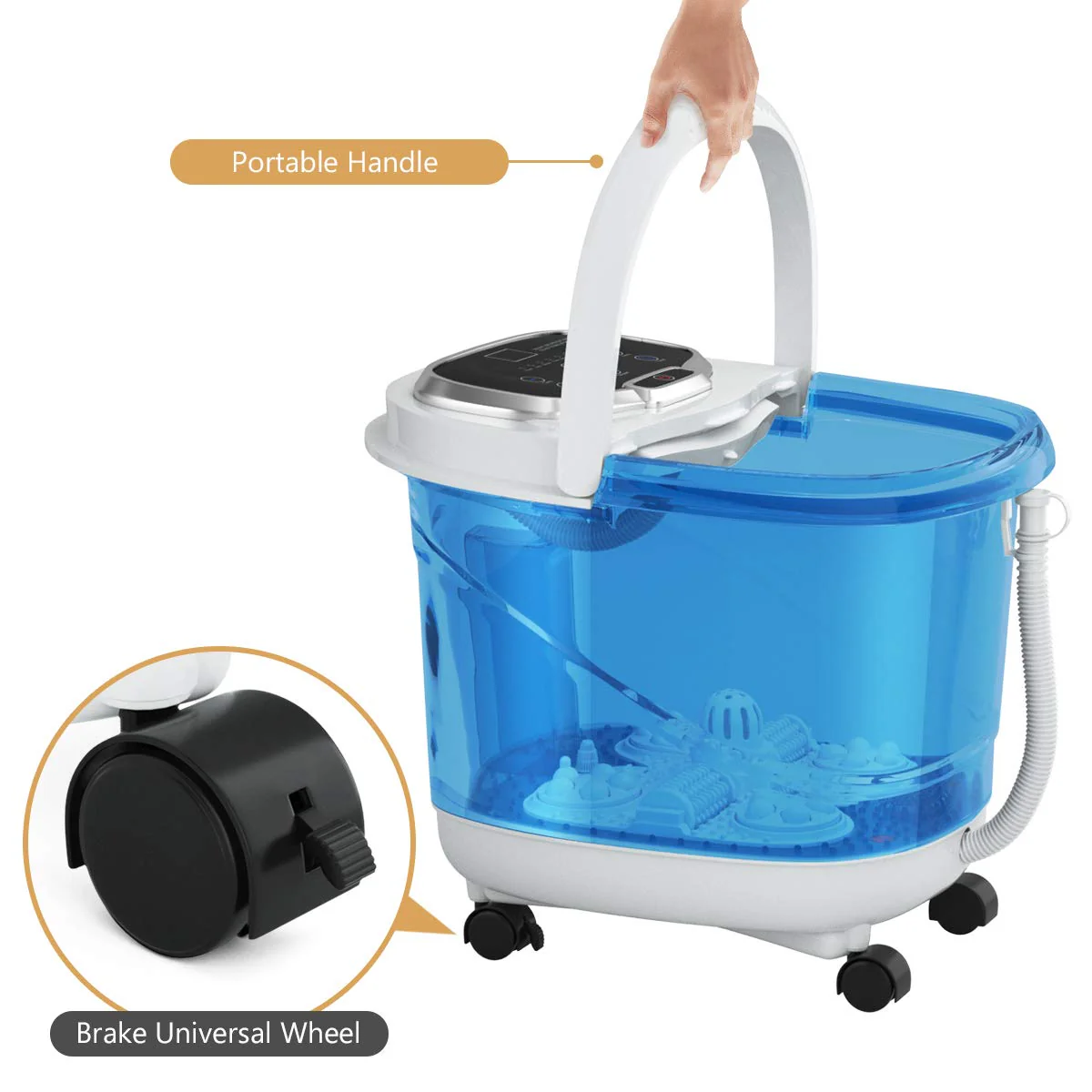 Giantex Foot Spa Bath Massager with Heat. Adjustable Water Shower