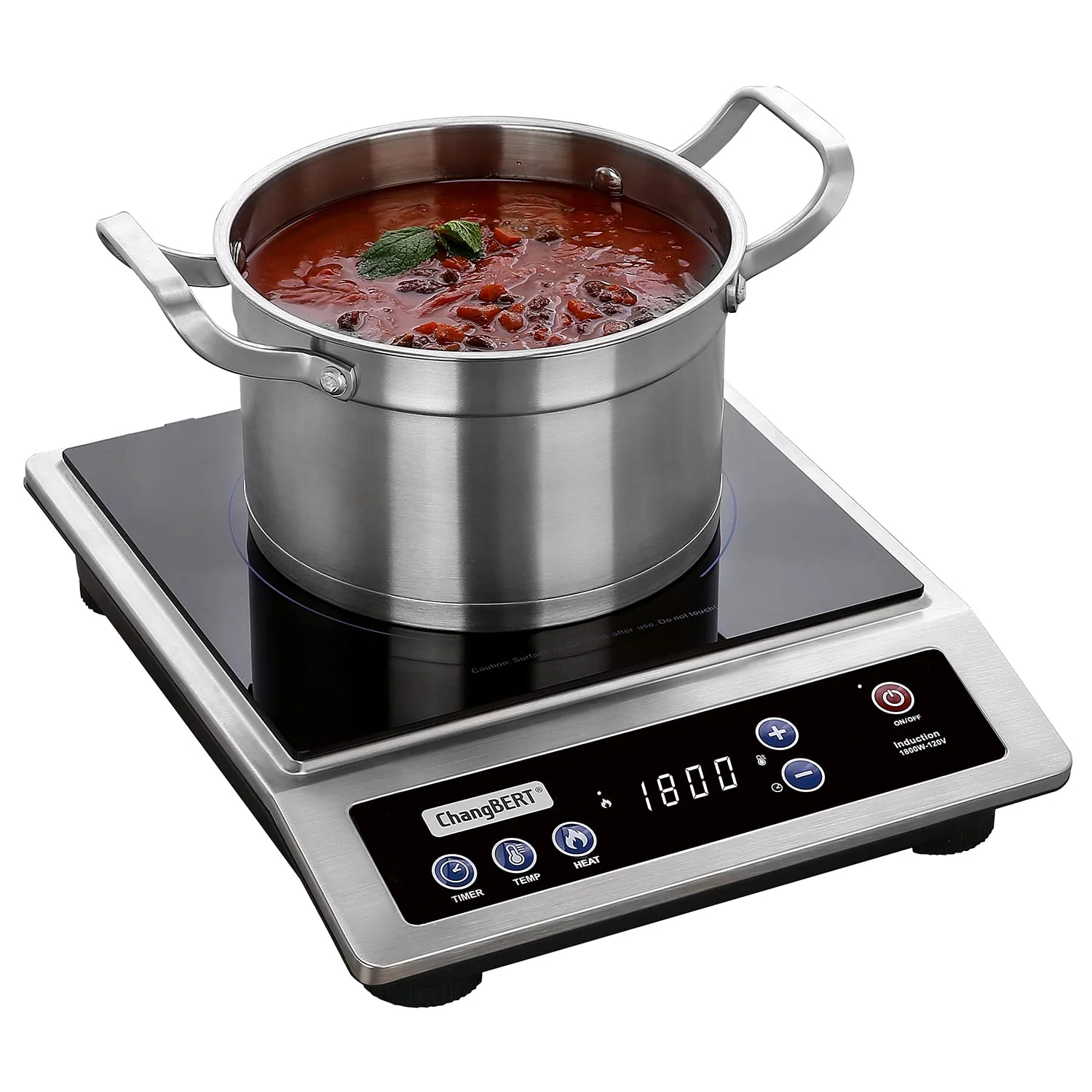 ChangBERT 1800W Induction Cooktop. Commercial Portable Cooker