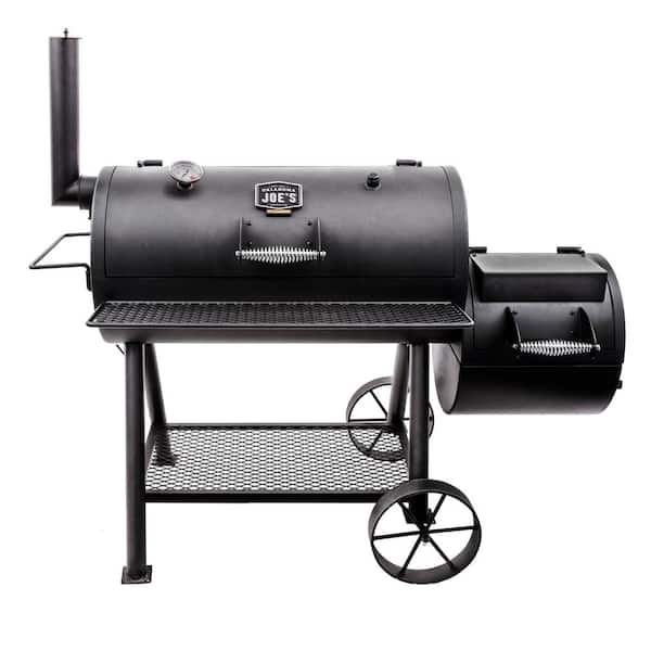 Highland Offset Charcoal Smoker and Grill in Black with 900 sq. in. Cooking Space