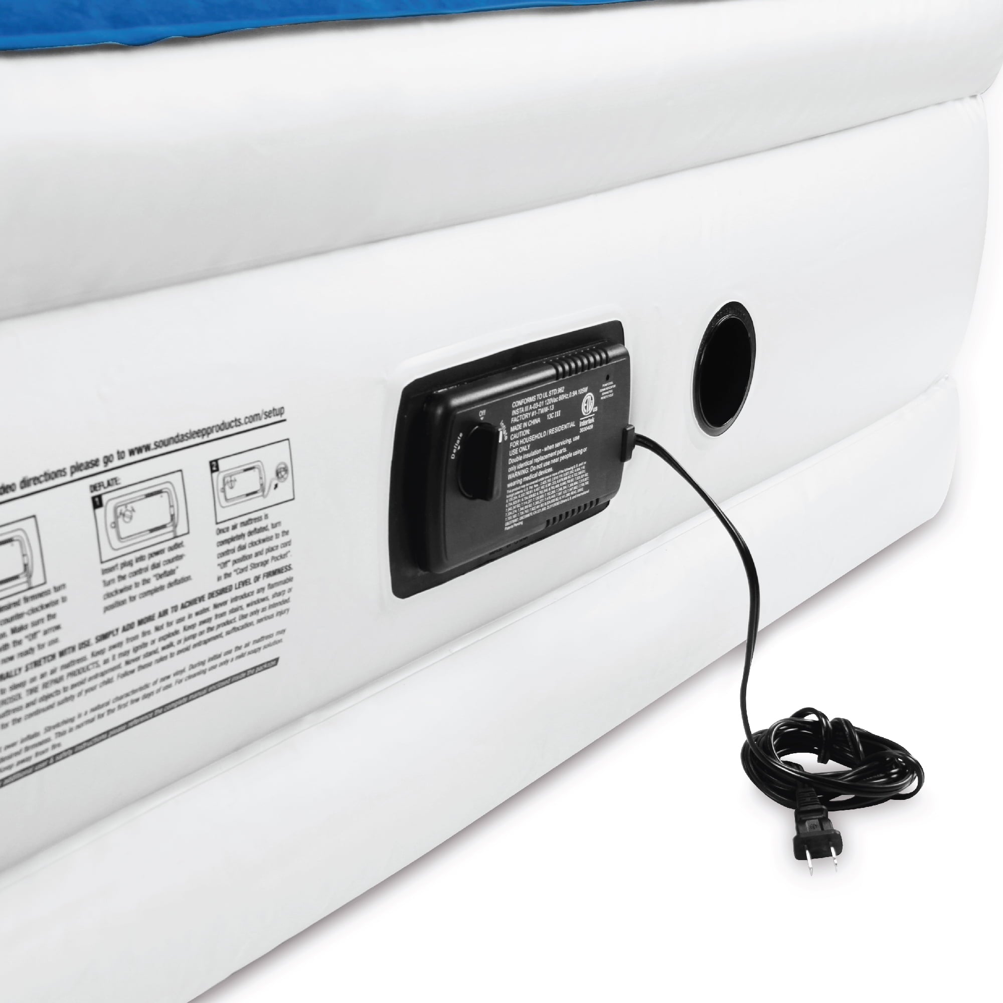 Dream Series Air Mattress with ComfortCoil Technology & Internal Built In High Capacity Pump - Queen Size