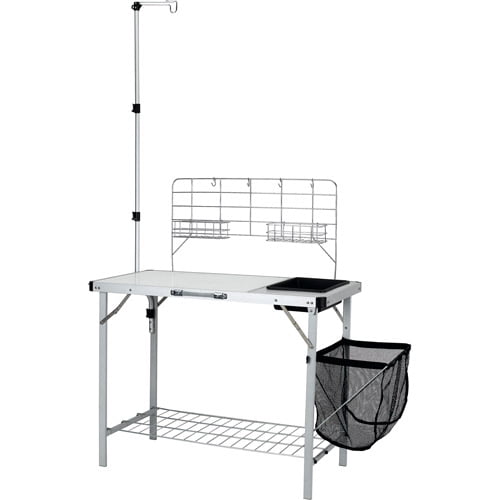 Trail Camping Table. Silver. 39 L in x 19.7 W in x 76 H in