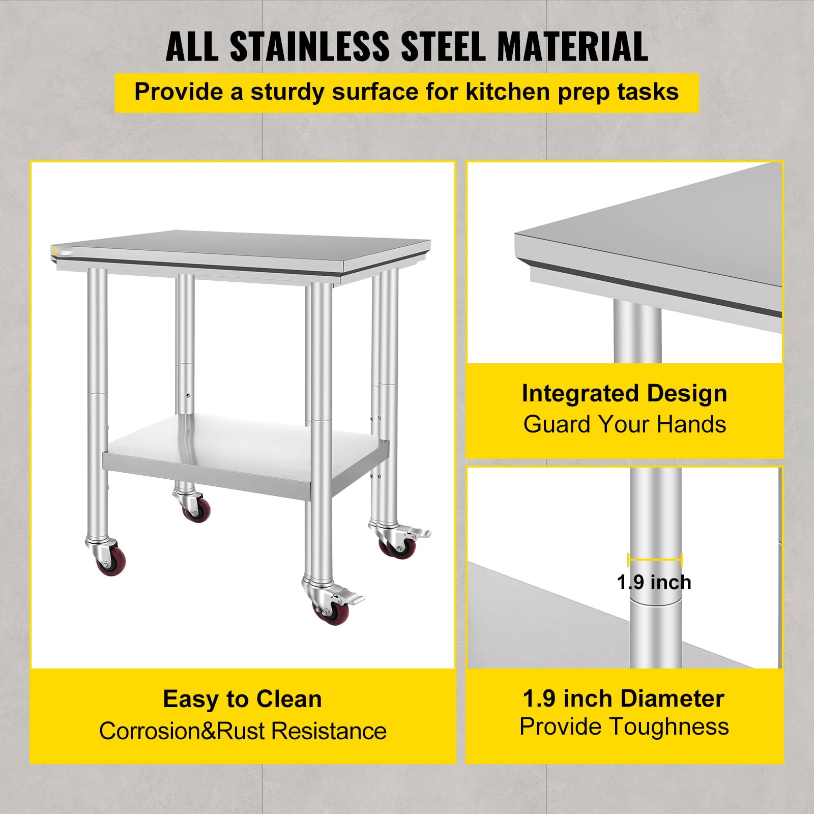 Stainless Steel Work Table |30x24inch | Food Prep NSF | Utility Work Station