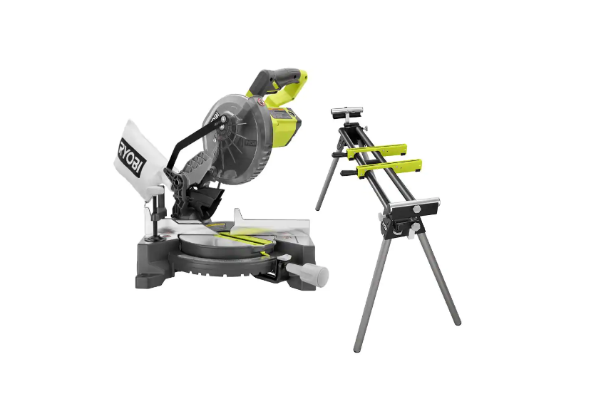 RYOBI Miter Saw TS1144A18MS01G 9 Amp 714 in. Compound Miter Saw with Universal QUICKSTAND - MadeInUSA