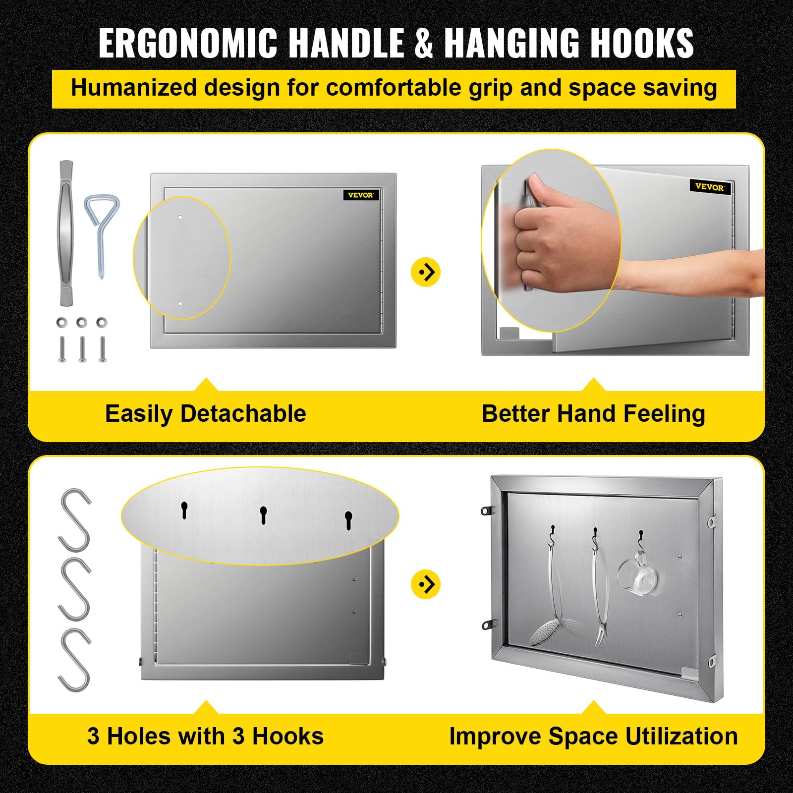 Access Door 20W x 14H inch BBQ Door Stainless Steel. Outdoor Kitchen Doors