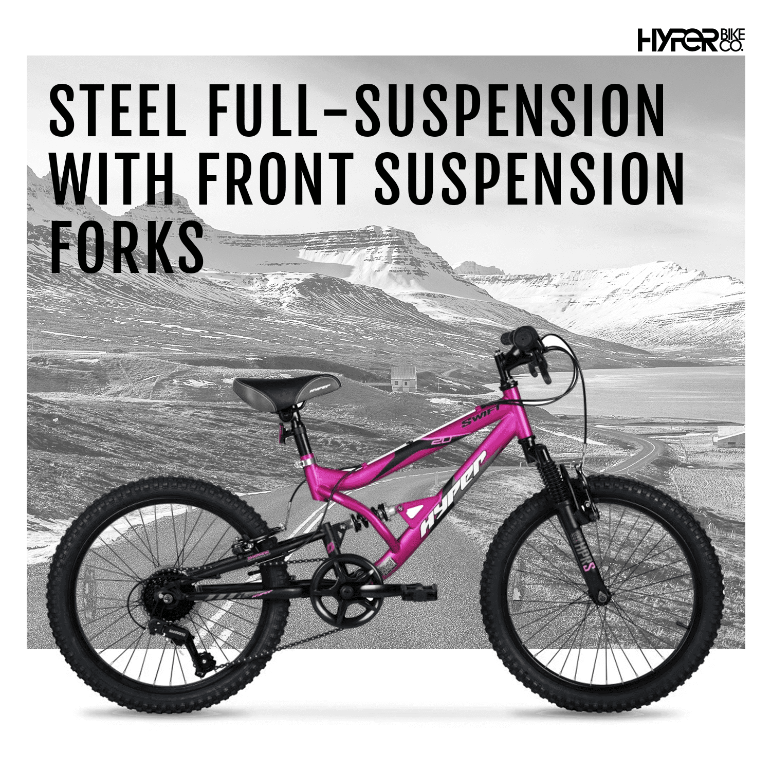 Bicycle 20 Girls Swift Mountain Bike. Kids. Magenta