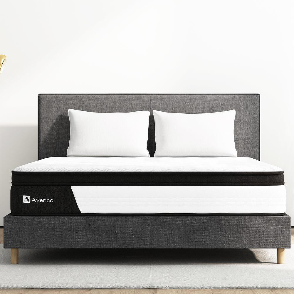 Queen Size Hybrid Mattress. 12-Inch Mattress in a Box. Pocketed Innerspring and Memory Foam Mattress. Medium Firm with Pillow Top. Supportive
