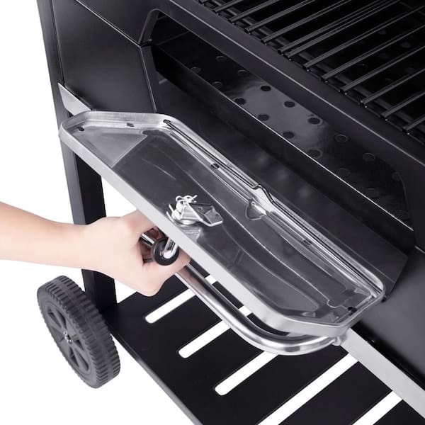 Deluxe 30 in. Charcoal Grill. BBQ Smoker Picnic Camping Patio Backyard Cooking. Black