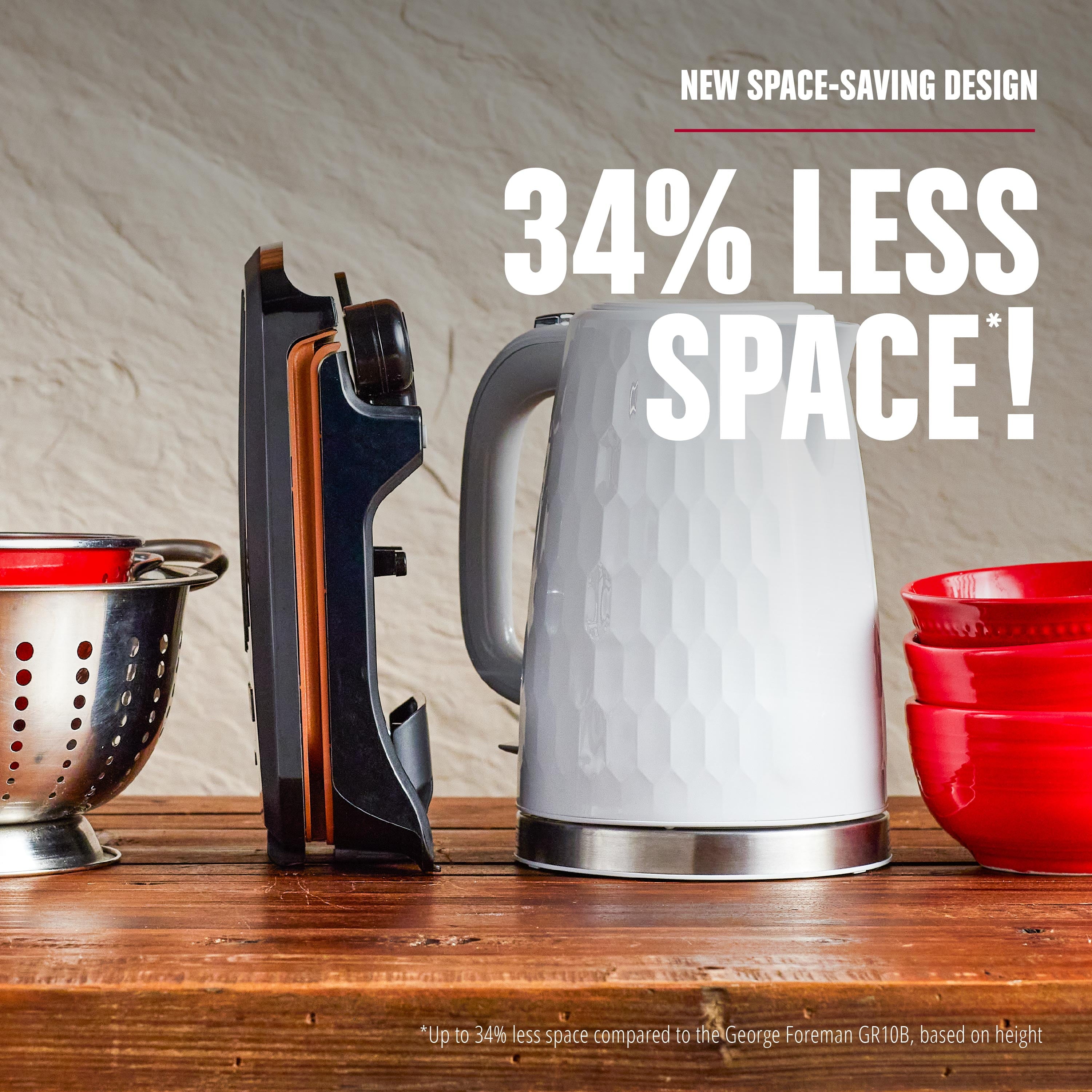 Foreman Electric Indoor Grill and Panini Press. Black with Copper Plates. Serves 2. Classic Plate. GRS040-Series